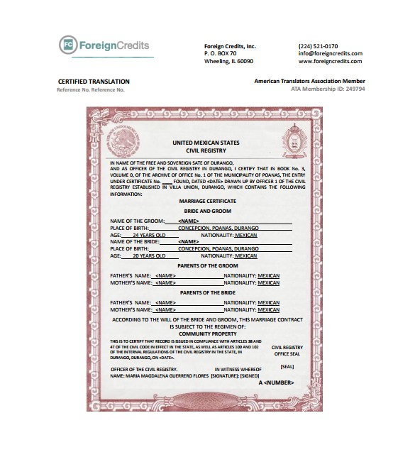 Mexican Marriage Certificate Translation Template Pdf Certificate Template 45 Free Printable Word Excel Pdf