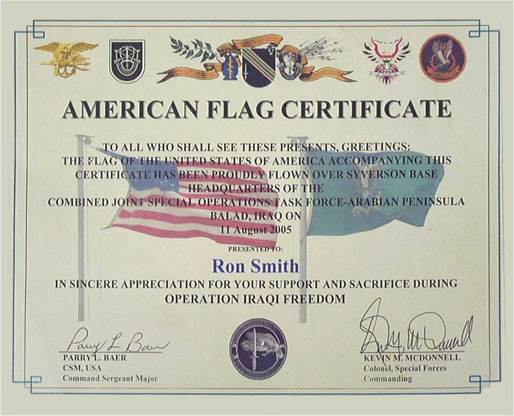 Military Flag Certificate Template Need Help Finding An Iraq Certificate topic