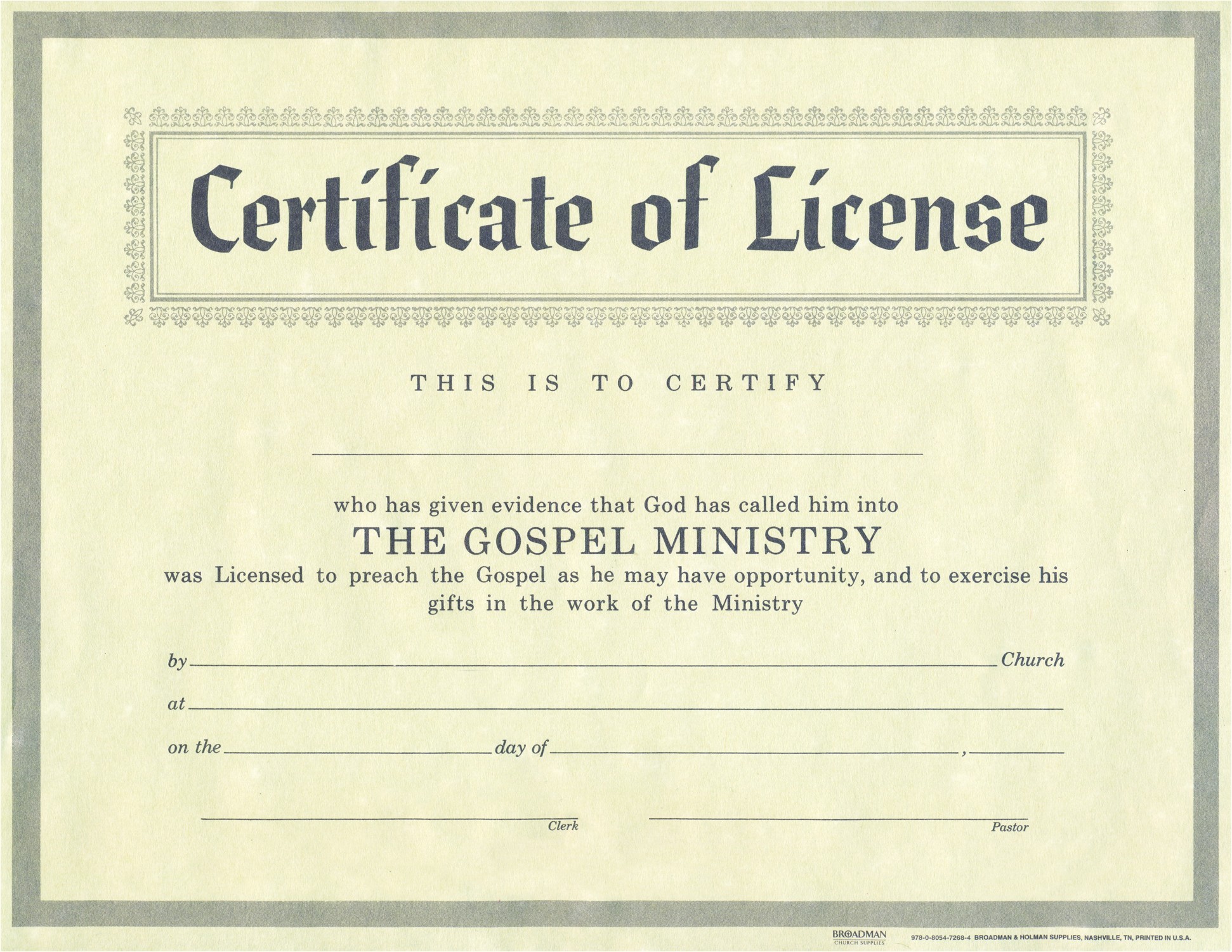 Free Printable Minister License Certificate Printable World Holiday