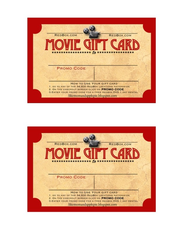 movie gift card printable free m 1