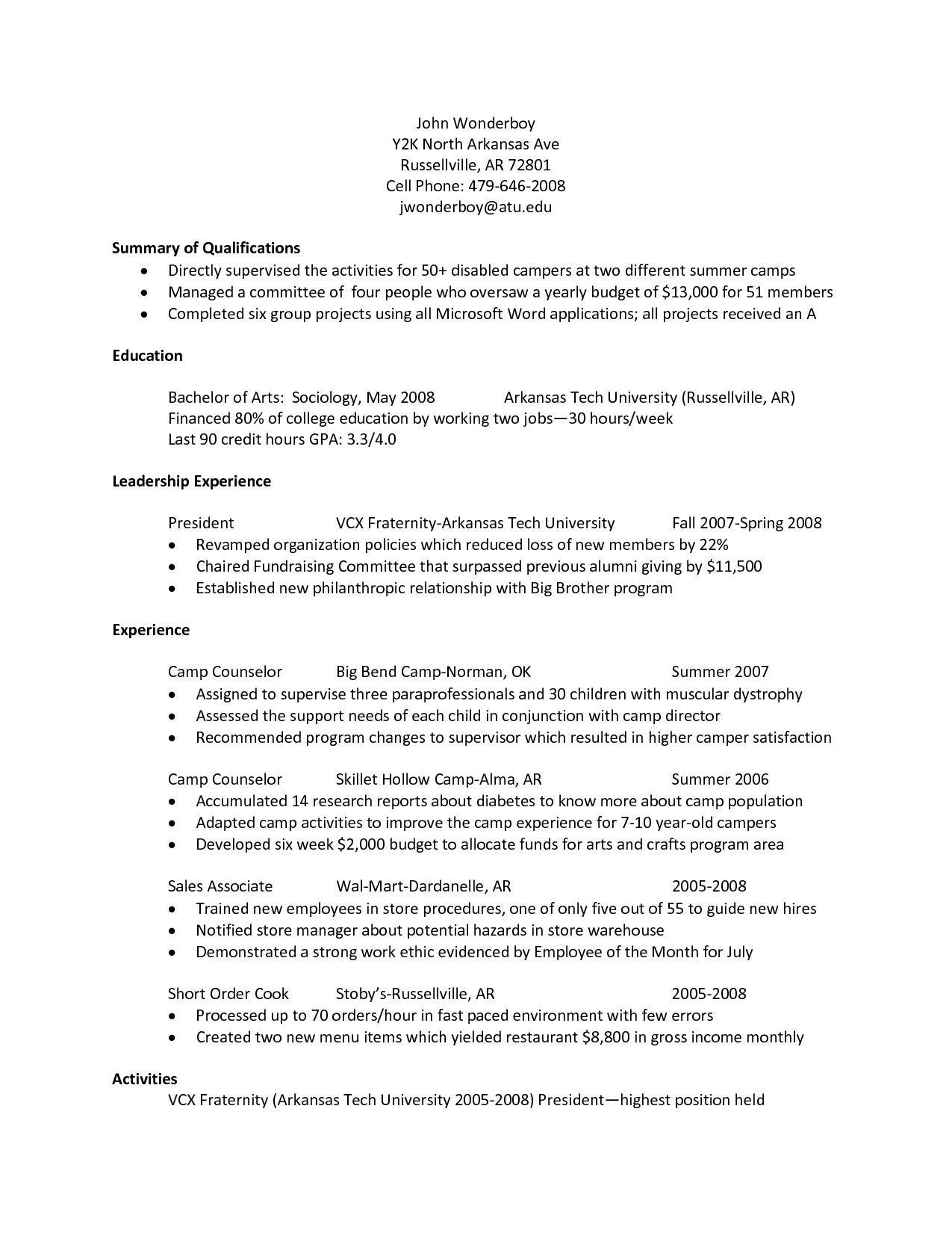 substitute paraprofessional resume