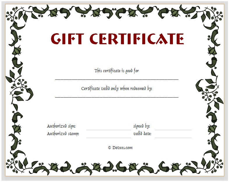 Personalized Gift Certificates Template Free Custom Gift Certificate Template Gift Certificate Templates
