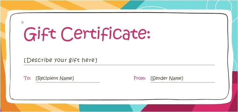free customizable gift certificate template