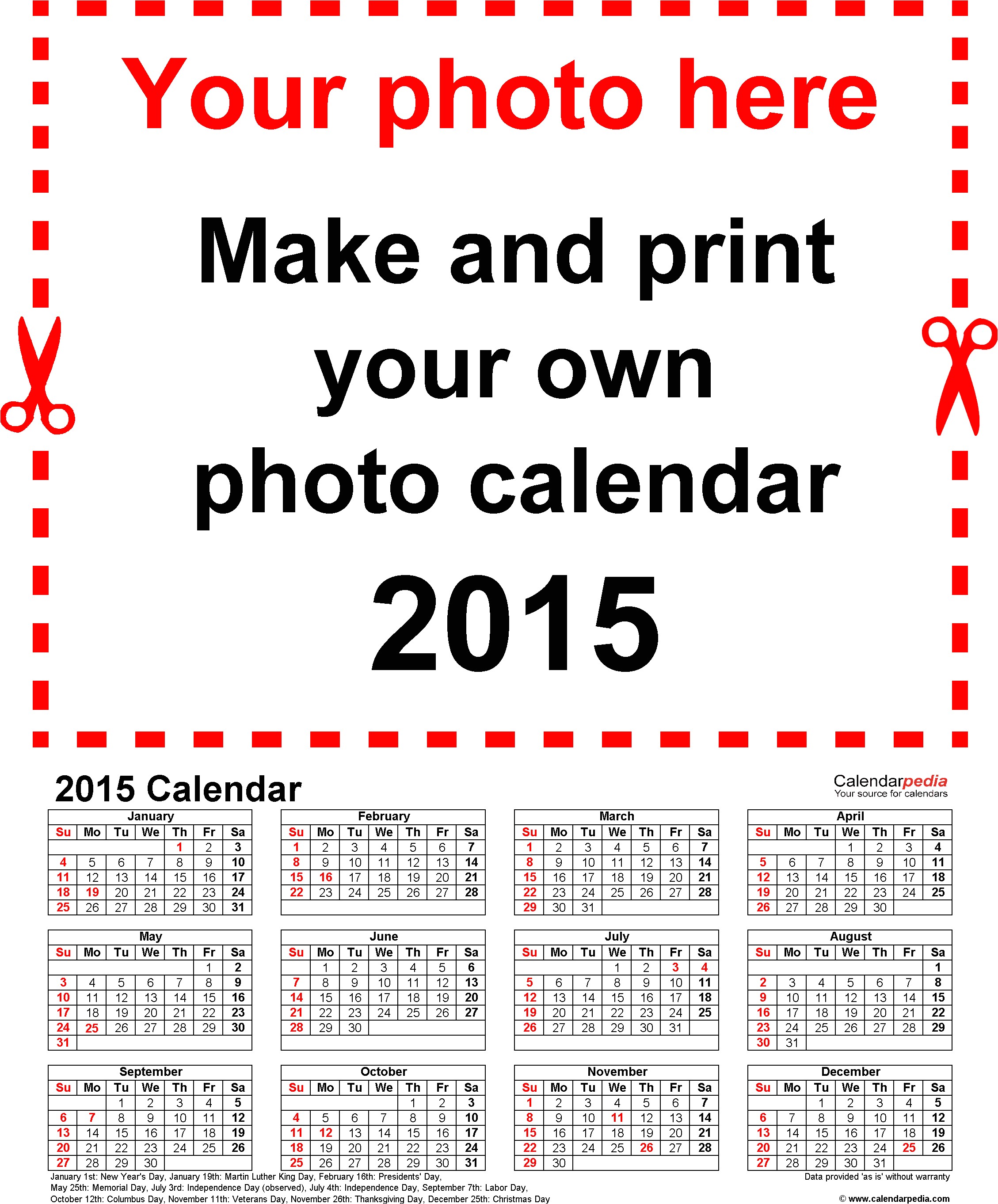 printable yearly calendar 2015
