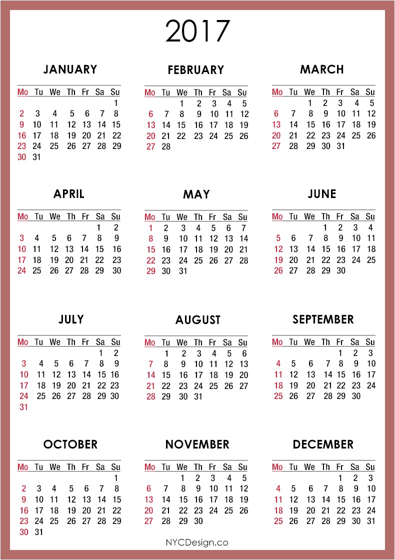 2017 calendar printable 396