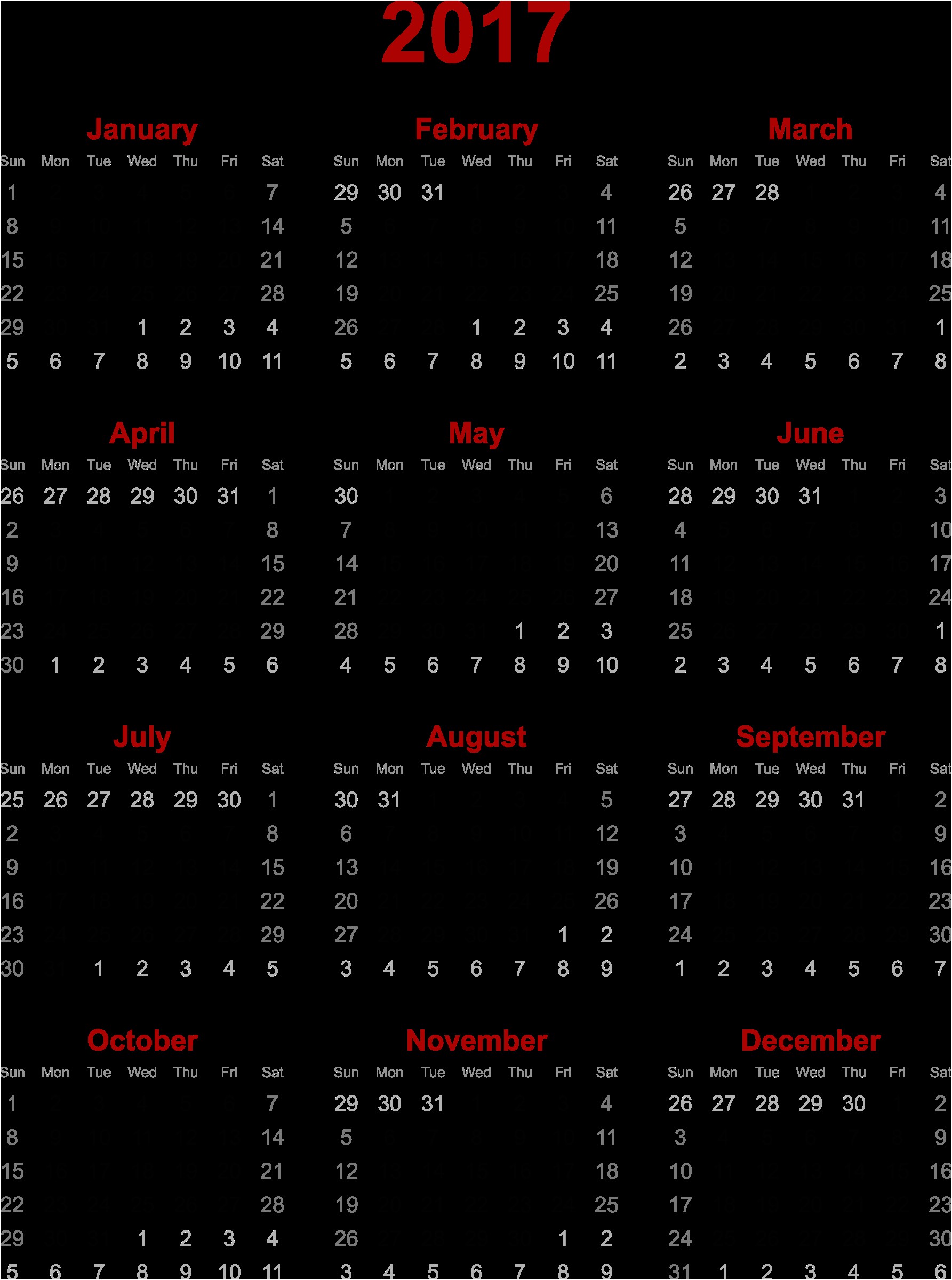 printable calendars 2017 holidays