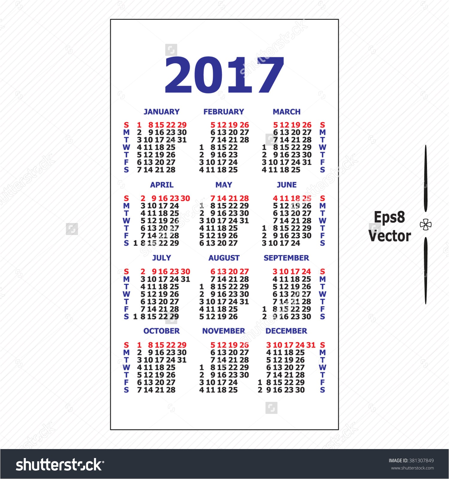 Pocket Calendar Template 2017 2017 Pocket Calendar Templates Free Printable