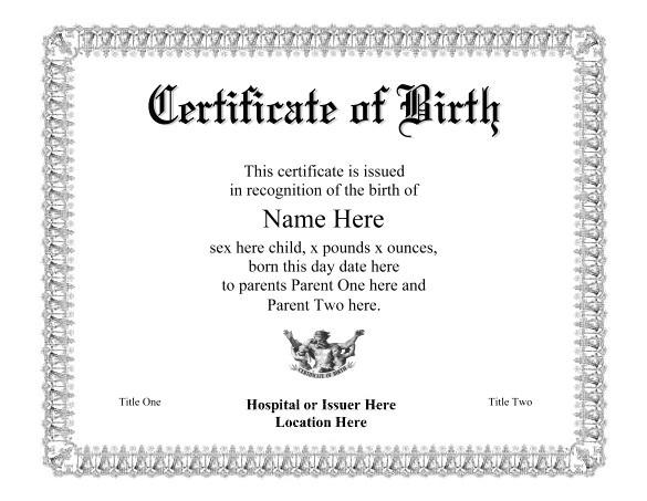birth certificate templates