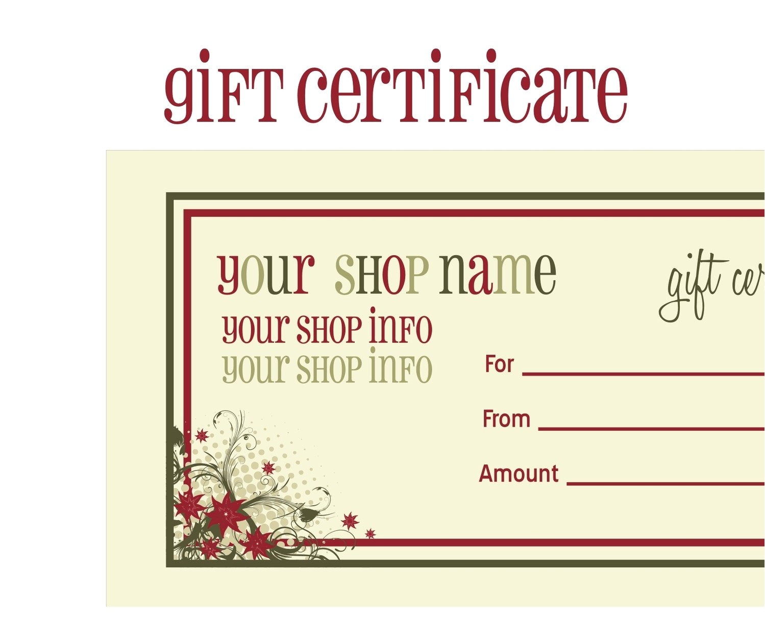 free printable christmas gift certificates