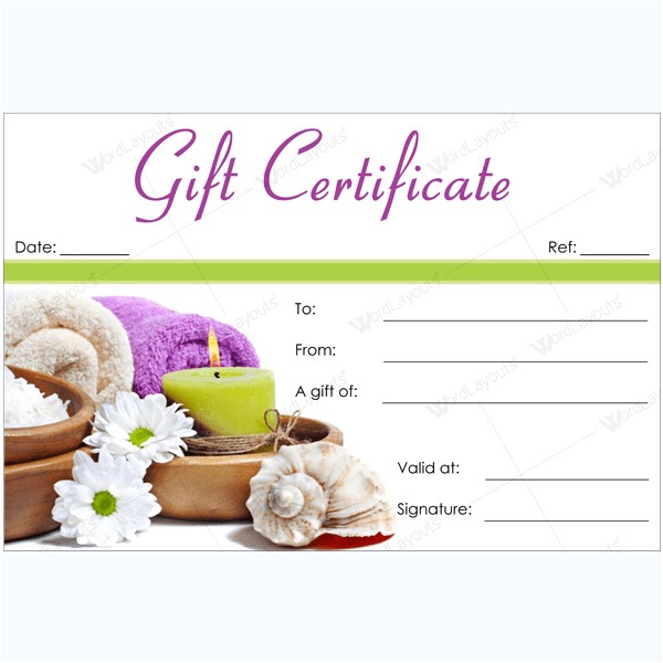 50 plus spa gift certificate designs