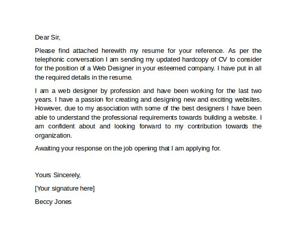 Professional Resume Cover Letter Template 10 Professional Cover Letter Template Examples to Download