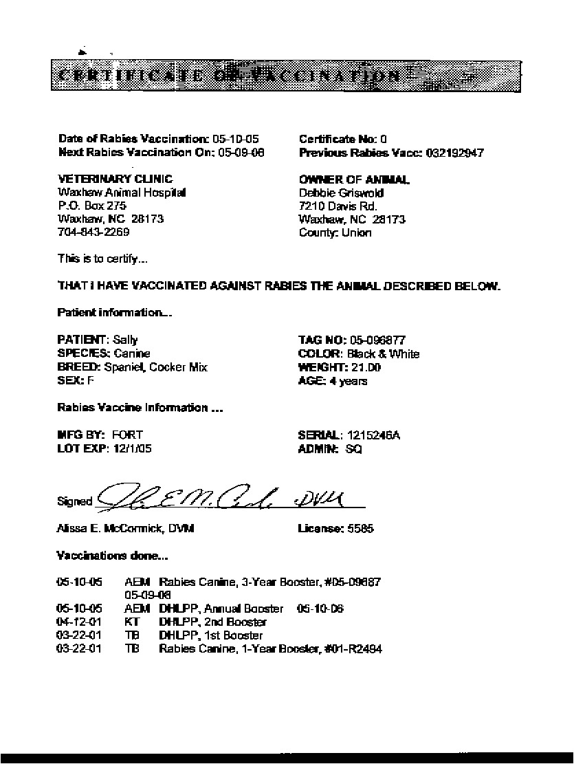 Rabies Vaccination Certificate Template Certificate Of Vaccination Template Vaccination