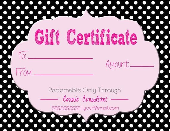 Romantic Gift Certificate Template Gift Certificate for Direct Sales Pure Romance