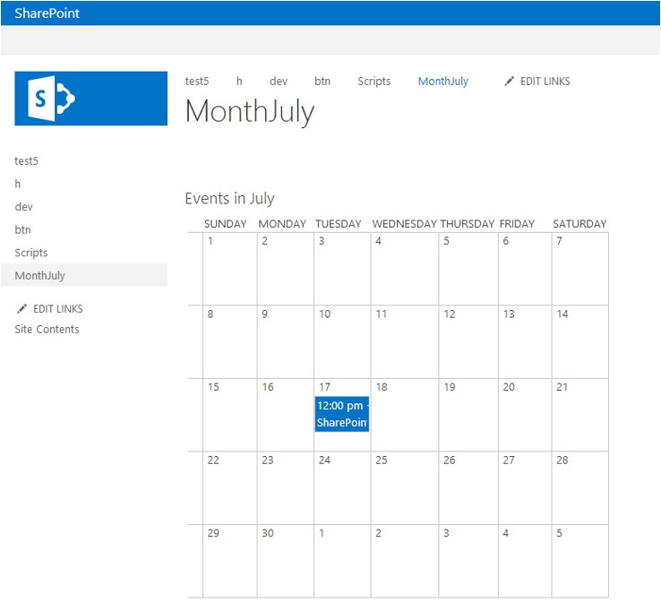 sharepoint calendar web part