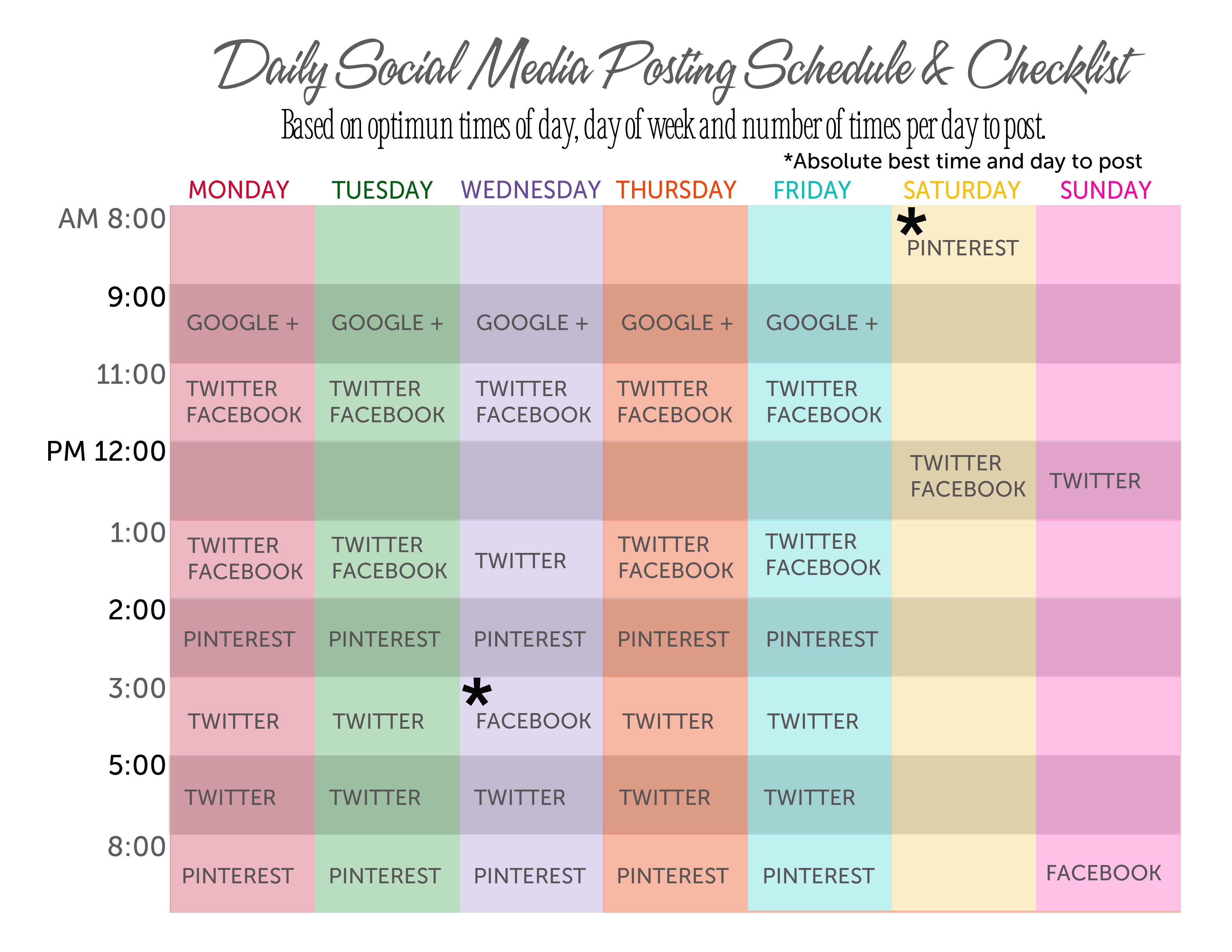 social media posting schedule