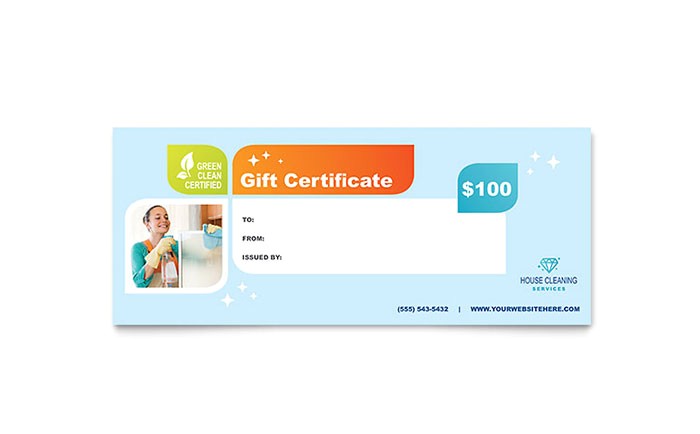 cleaning services gift certificate template design hm0122601