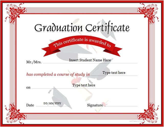 graduation certificates