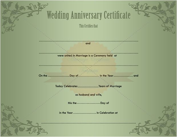 Wedding Anniversary Certificate Template Keepsake Printable Wedding Certificate Template