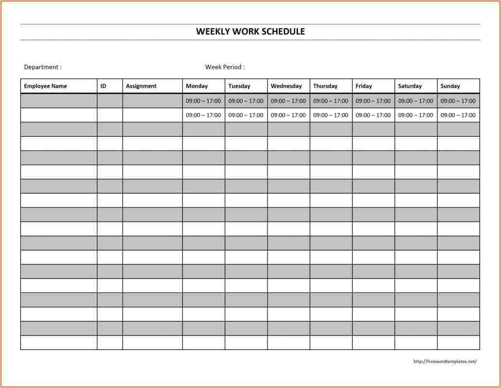 2016 work schedule calendar