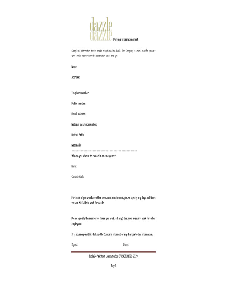 0 hours contract template