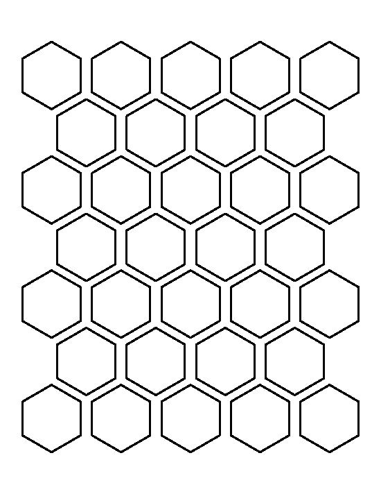 1.5 Inch Hexagon Template Hexagons Hexagon Pattern and Templates On Pinterest