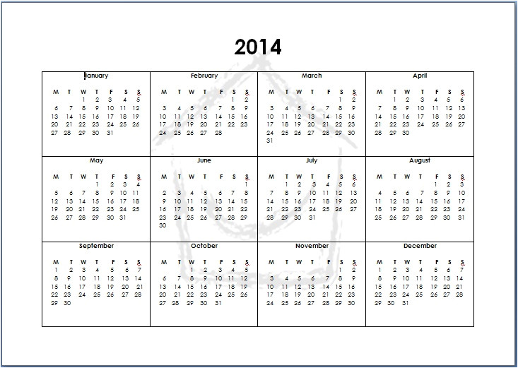 post 12 month calendar 2014 printable 76658
