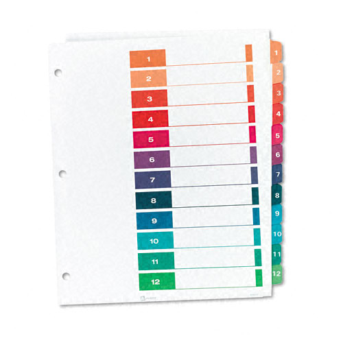 12 Tab Divider Template Avery 1 12 Tab 11 Quot X 8 5 Quot Contemporary Multicolor Dividers
