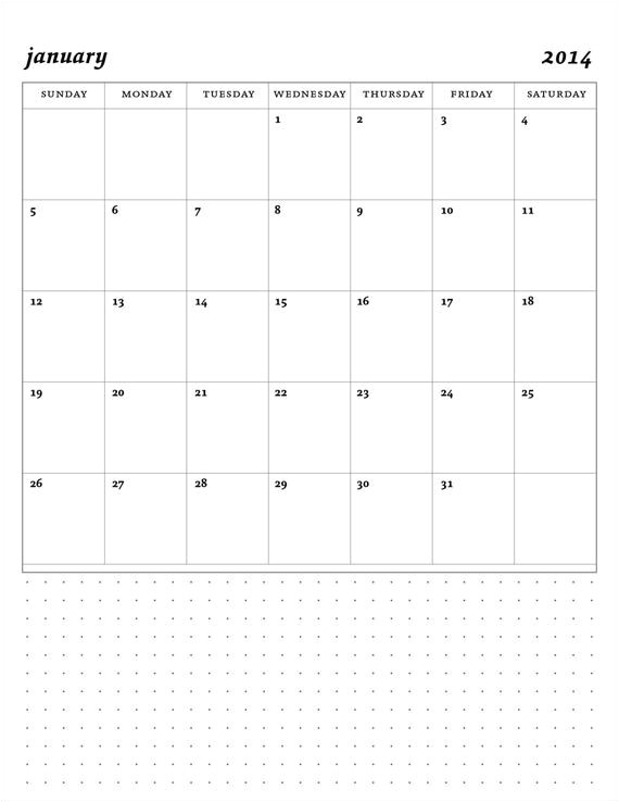 12 month calendar 2014 printable