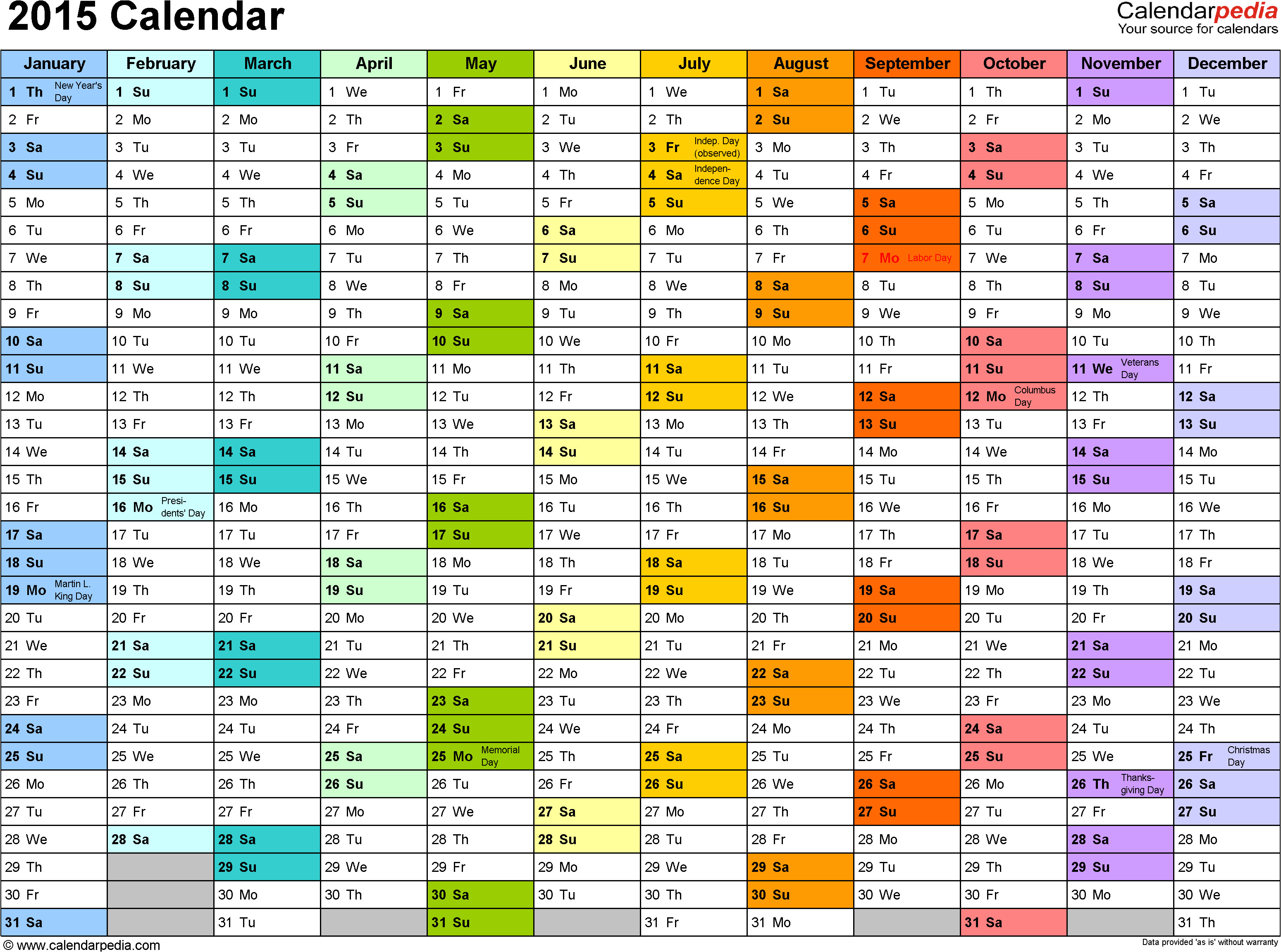 2015 calendar pdf templates