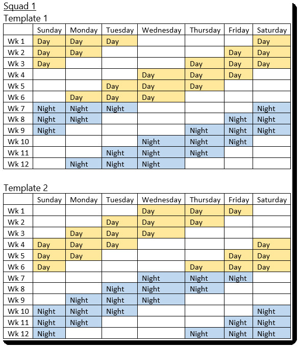 3 On 3 Off Shift Pattern Template 3 On 3 Off Schedule Example to Consider for Patrol In