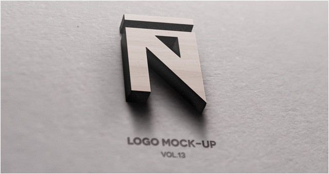 3d wood logo mock up template
