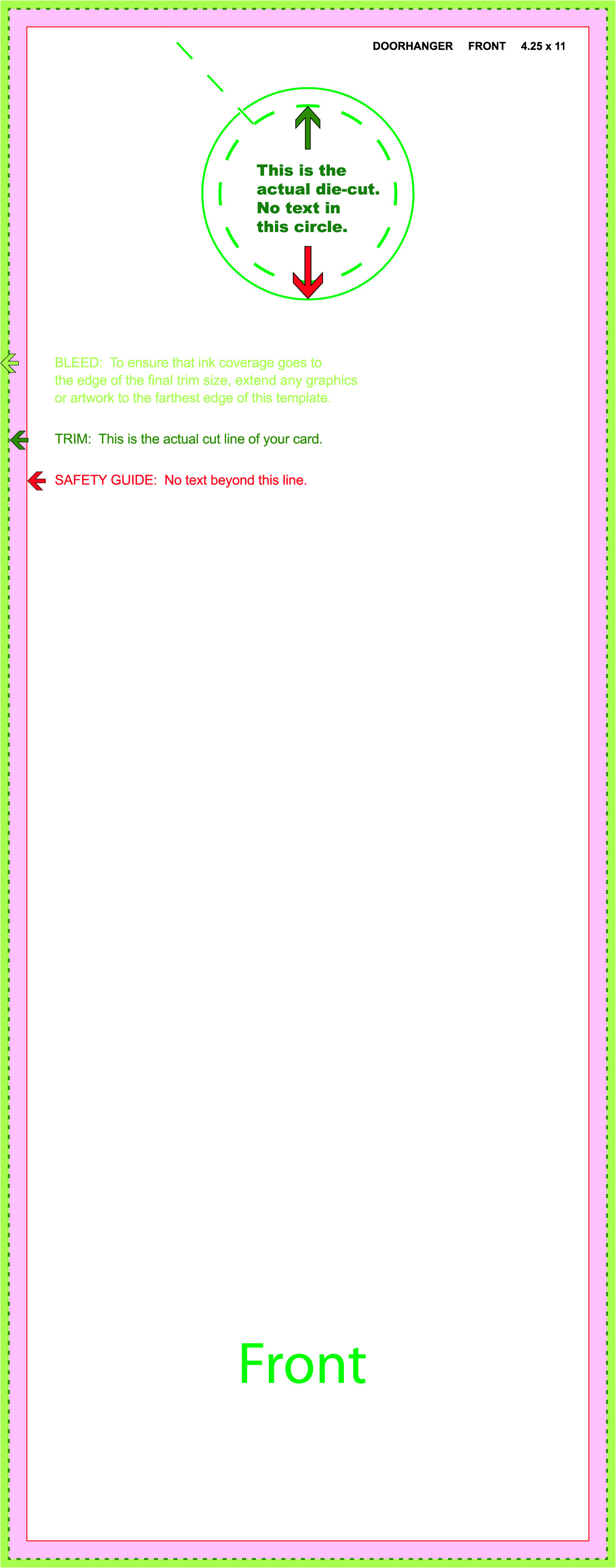 4.25 X 11 Door Hanger Template Business Card Printing Template Business Card Sample