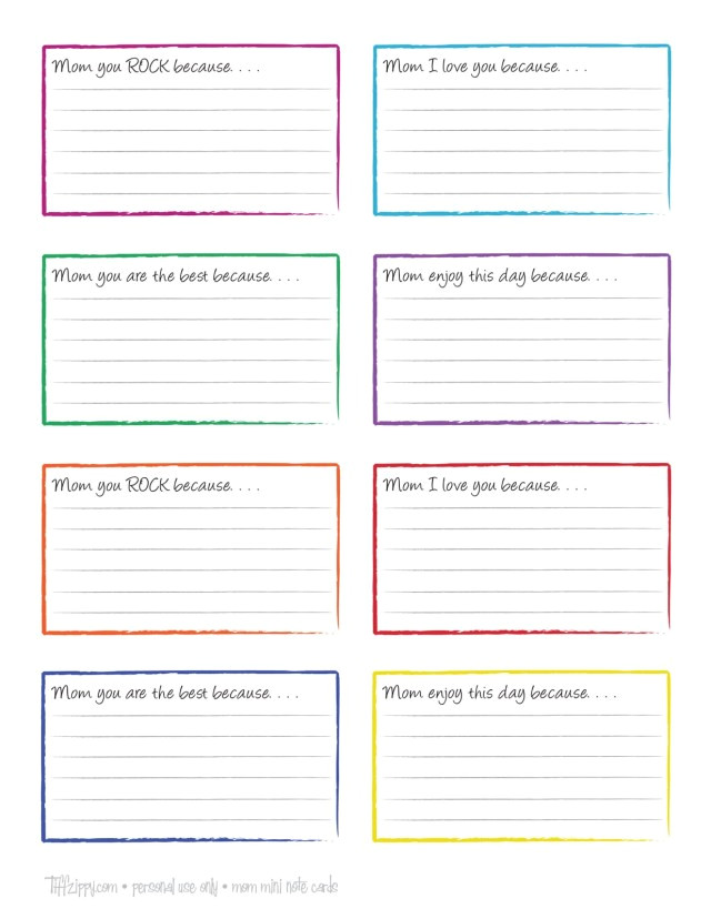 5x7 note card template free download
