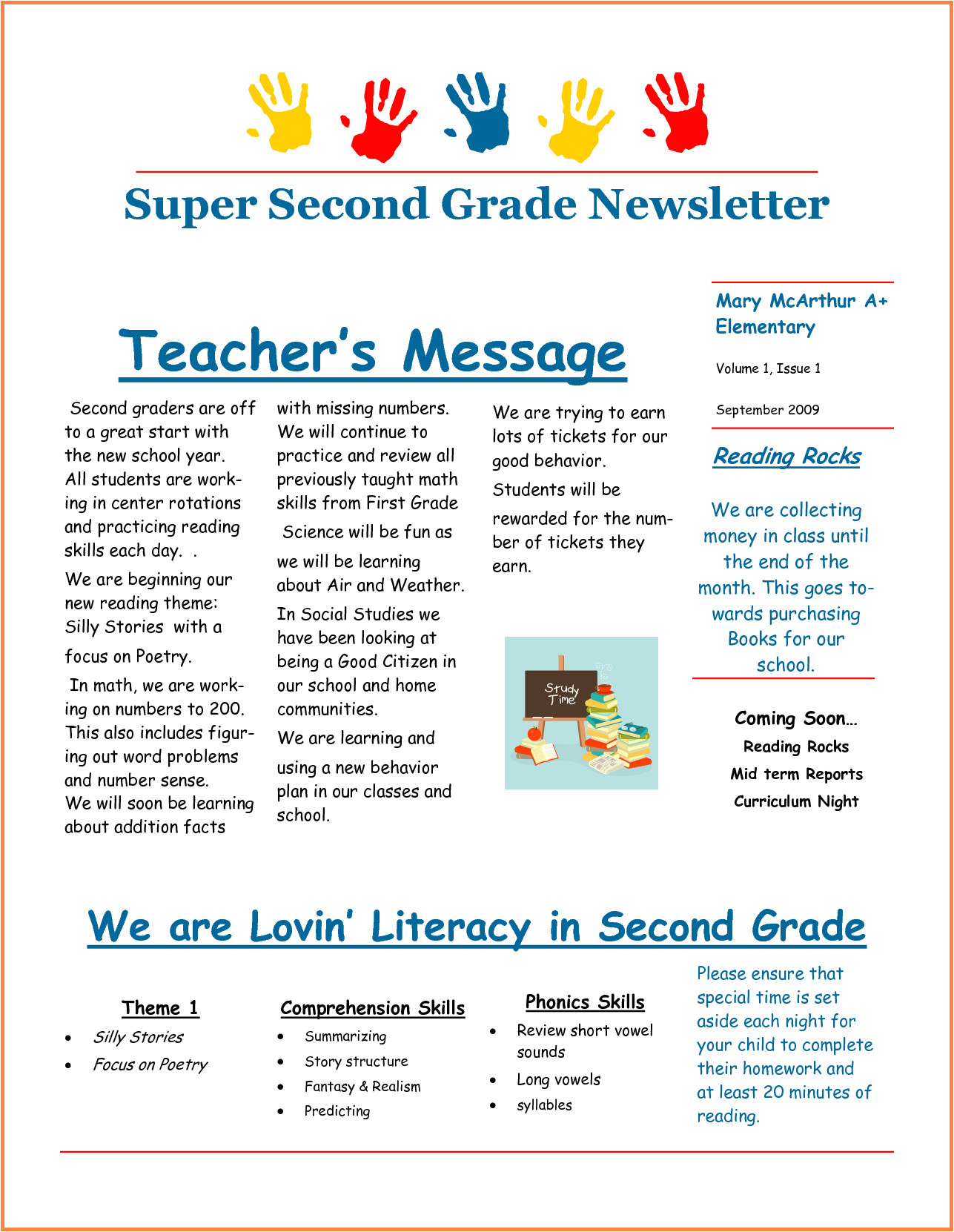 5th grade newsletter template
