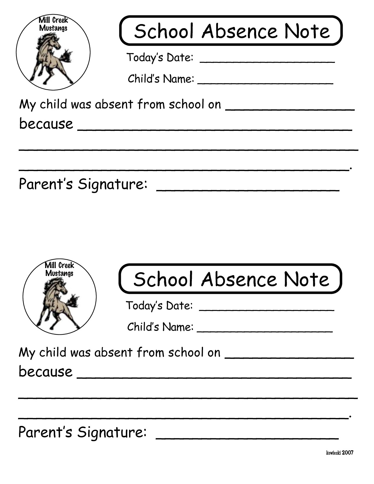 Absent Notes for School Templates 6 Best Images Of Printable Notes for School Absence