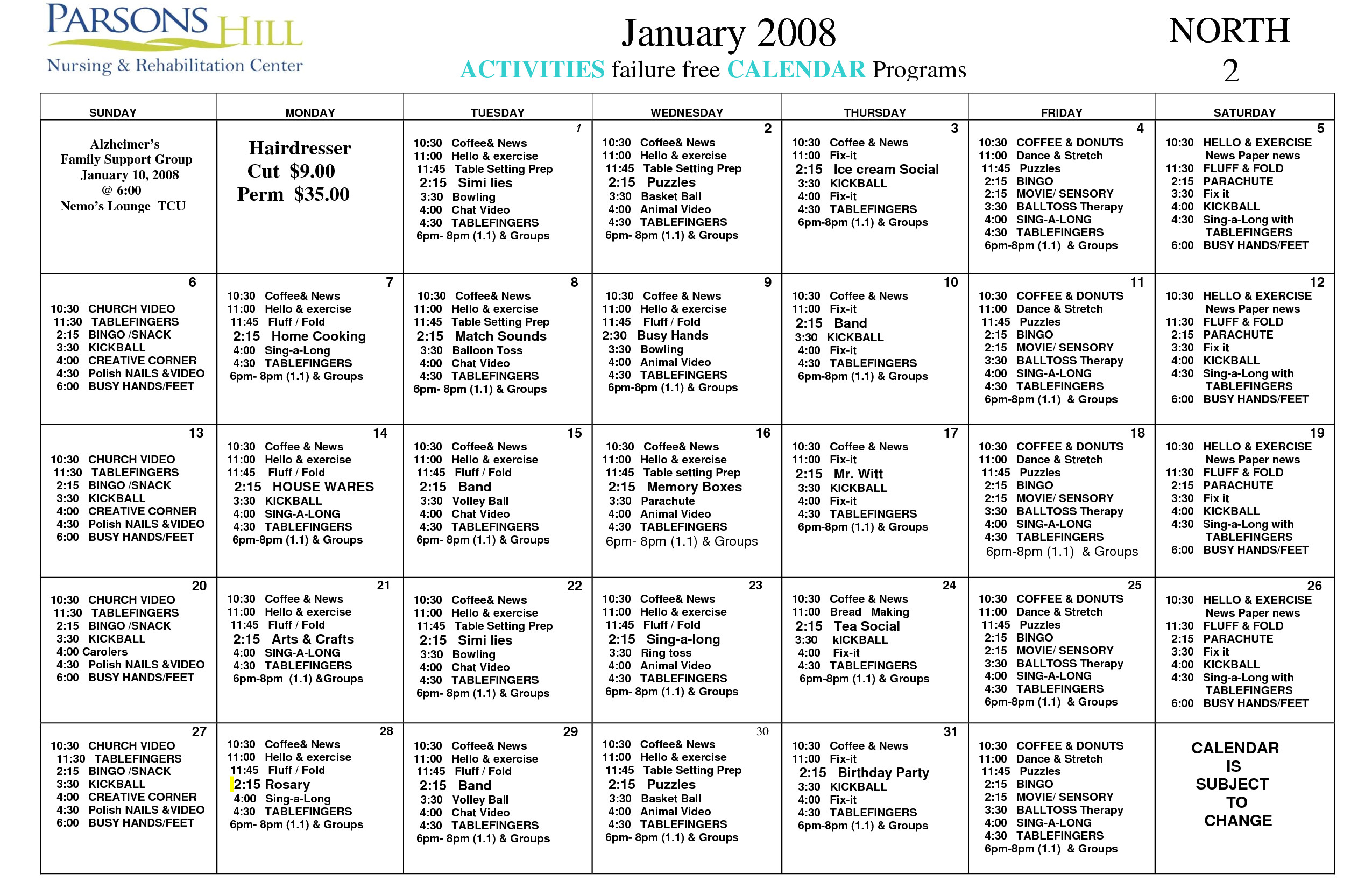 post activity calendar template 124656