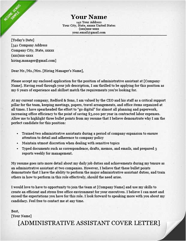 Administrative assistant Resumes and Cover Letters Administrative assistant Executive assistant Cover