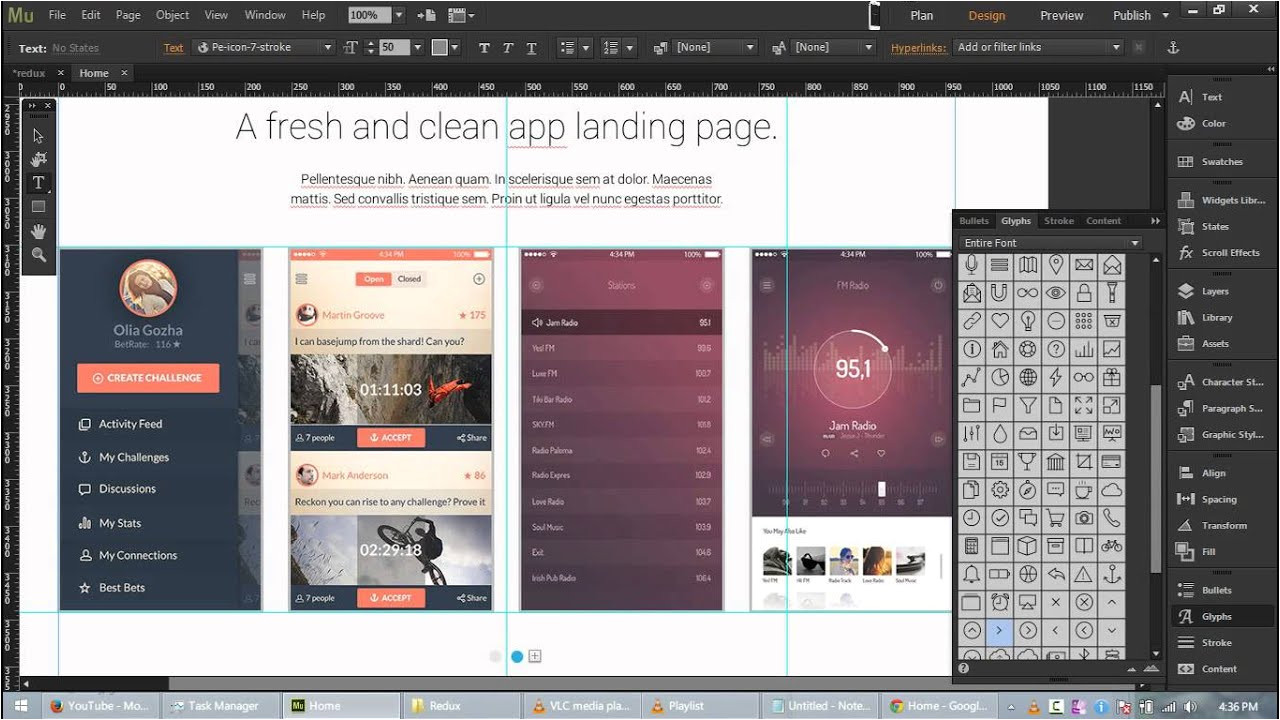 Adobe Muse Cc Templates Redux Free App Landing Page Template for Adobe Muse Cc