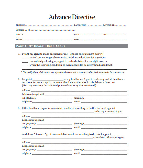 advance directive form