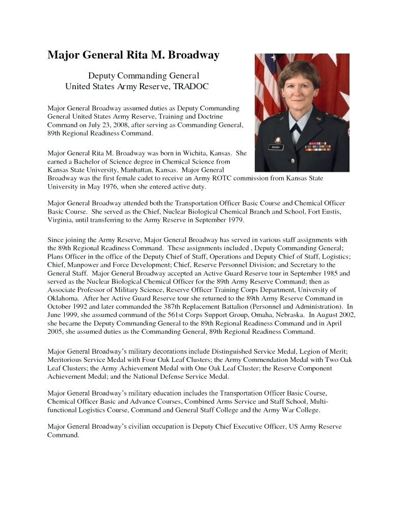 Military bio template word image