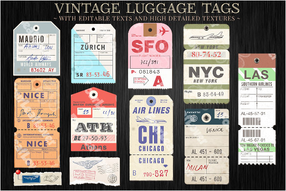 sample luggage tag template example