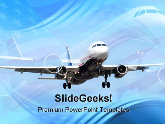 americana airplane transportation powerpoint templates and powerpoint backgrounds 0511