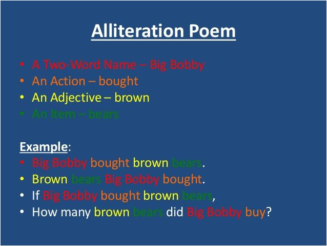 alliteration poem