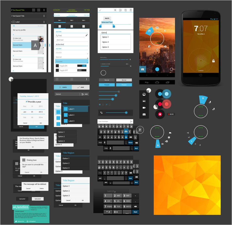 free gui templates for android and iphone