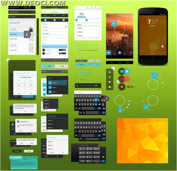 android 4 2 2 gui nexus 4 psd design templates layered file download