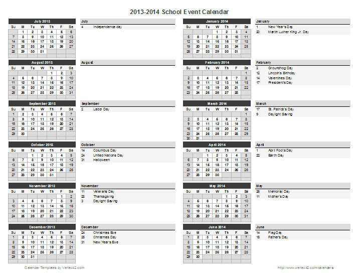school calendar