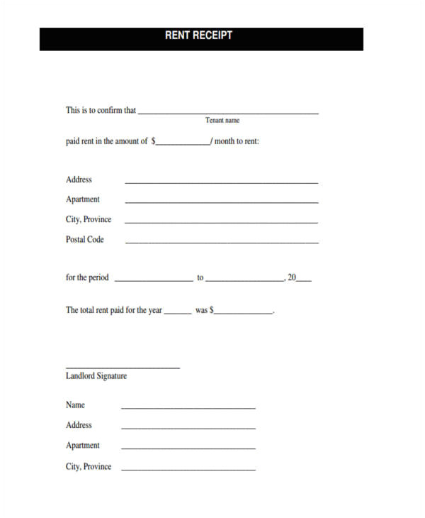 free receipt form