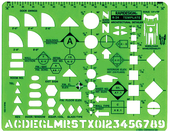 Architectural Drafting Templates Rapidesign R 24 Architectural Detailer Drafting Template