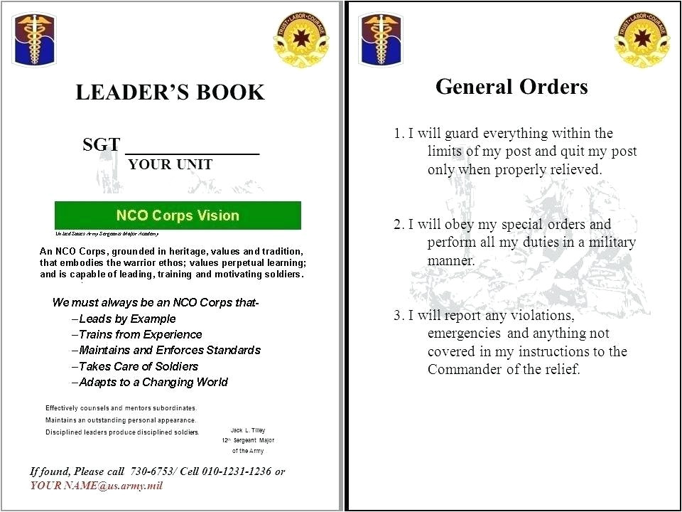 army continuity book template warning order templates free premium literals array