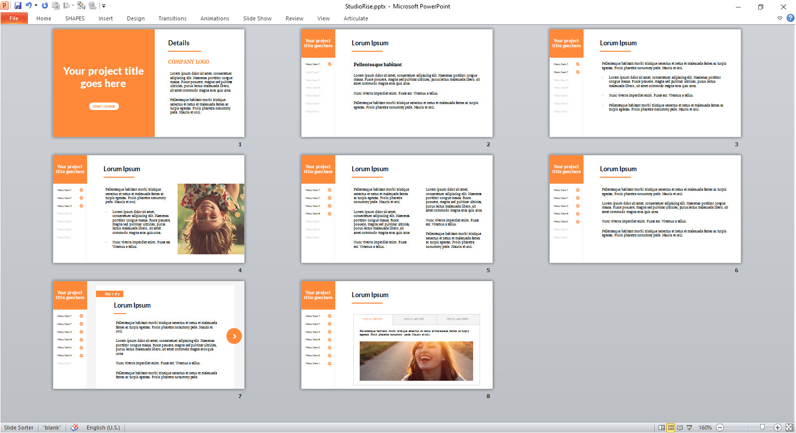 Articulate Powerpoint Templates Free Powerpoint Template In Articulate Rise Style